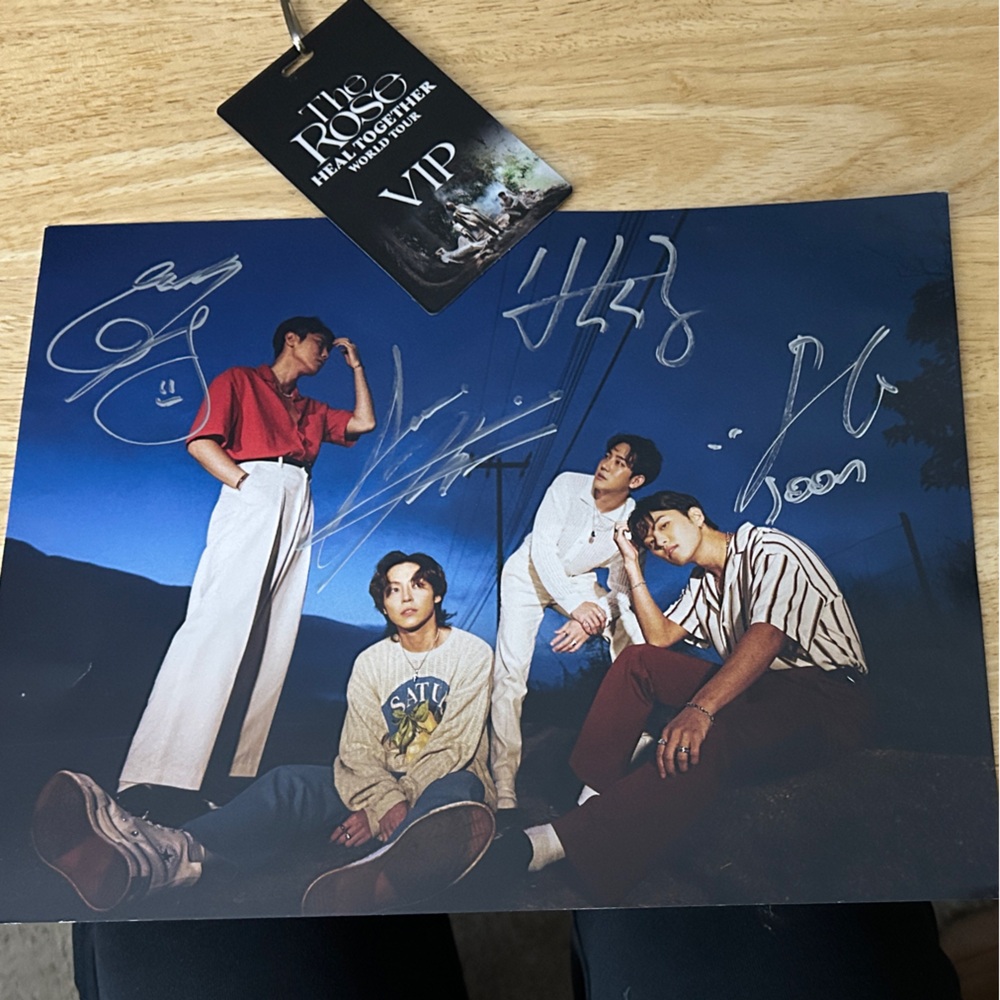 K-Pop Band “The Rose “ Authentic Autographed Photo with V.I.P Lanyard.